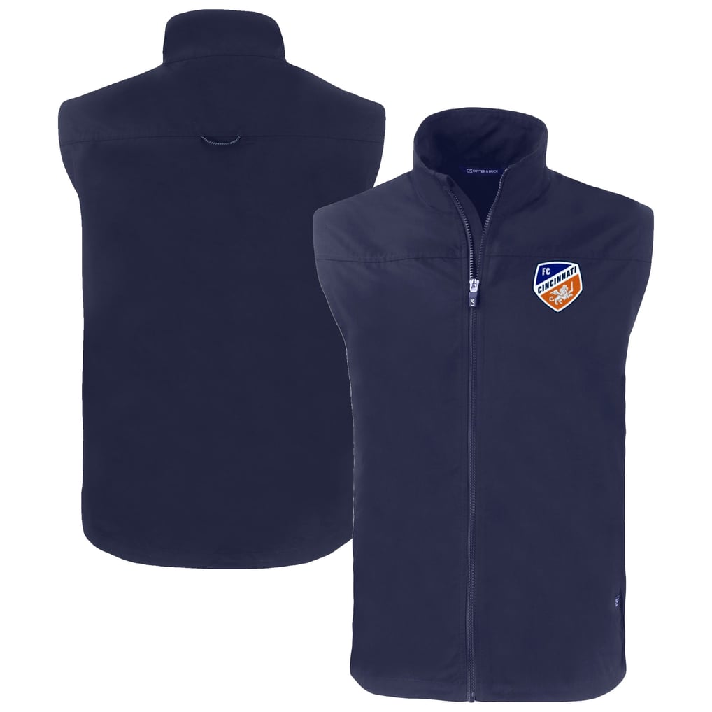  FC Cincinnati Cutter & Buck Charter Eco Recycled Full-Zip Vest - Navy
